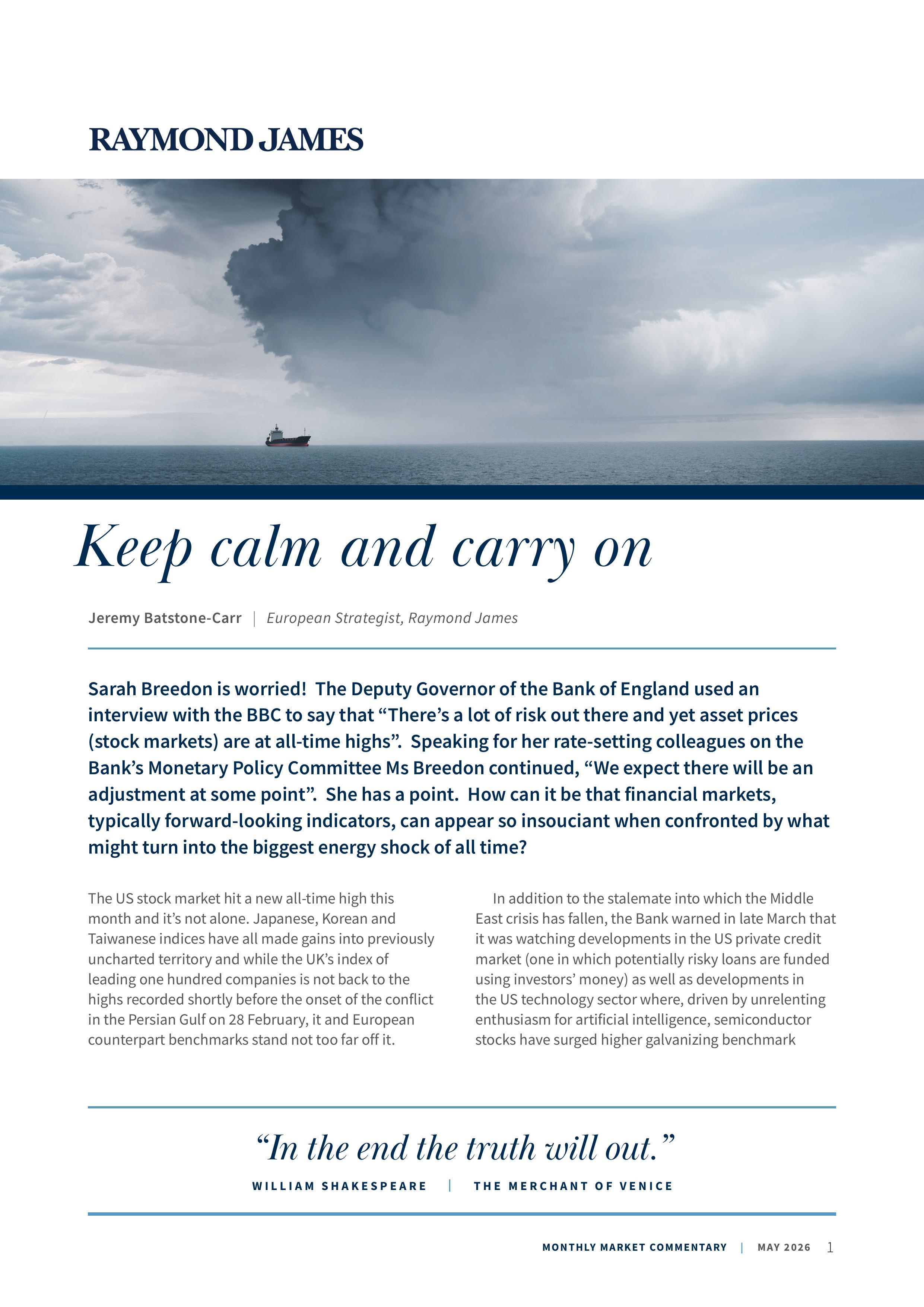 Keep Calm and Carry On