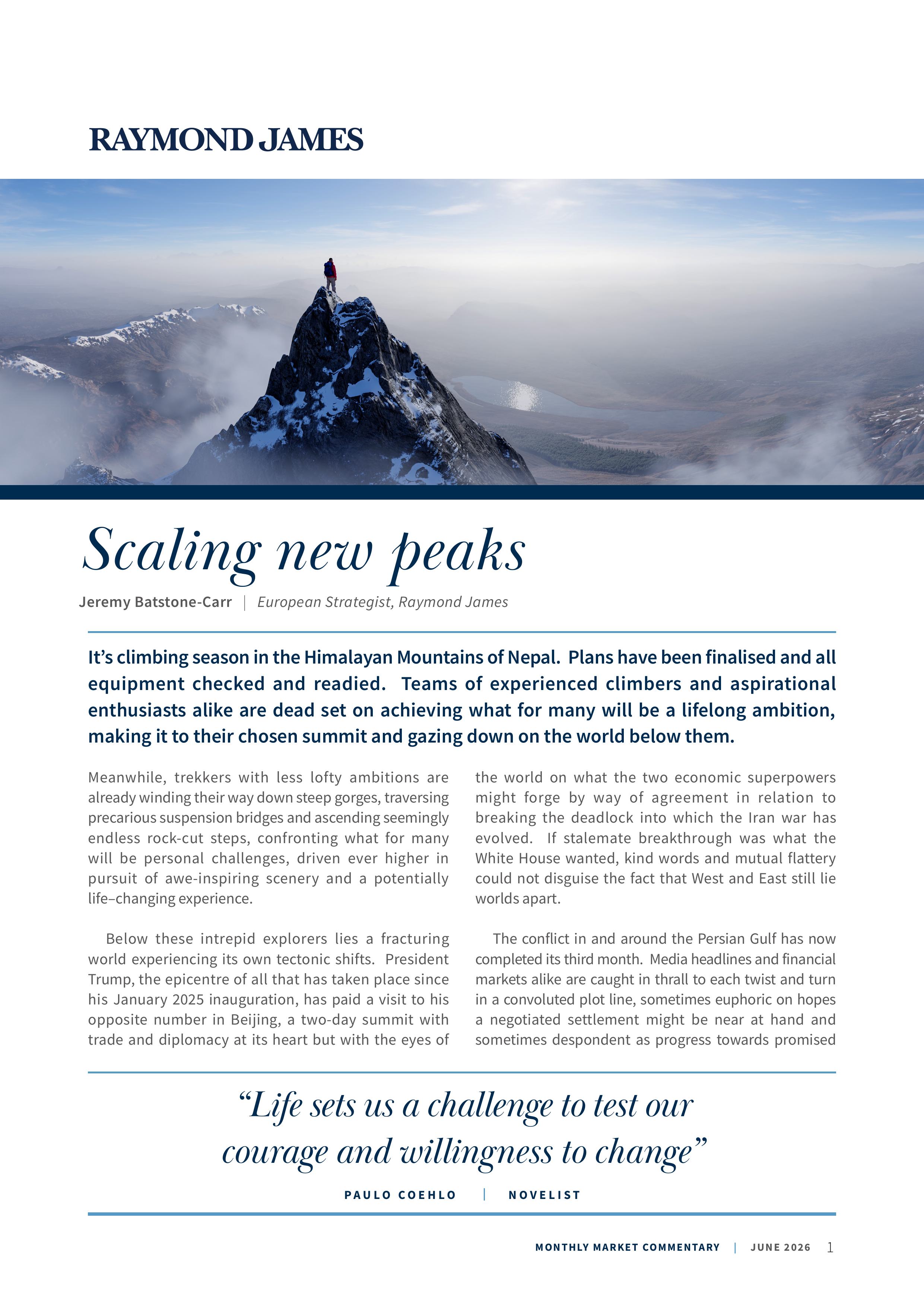 Scaling New Peaks